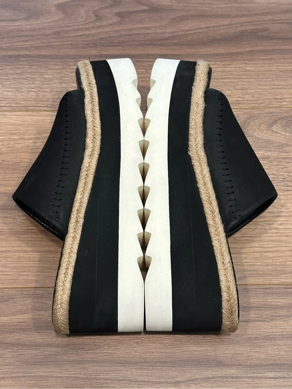 Free People Santorini‎ Espadrille Platform Sandal Leather in Black Size 9.5
